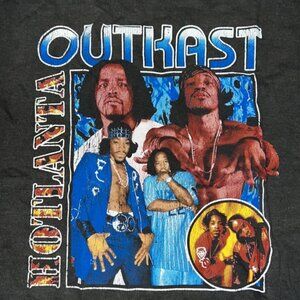 OutKast Hotlanta Graphic Streetwear Grey Washed Short Sleeve Mens T-Shirt